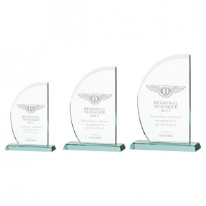 IMPULSE JADE CRYSTAL GLASS AWARD - 205MM - AVAILABLE IN 3 SIZES